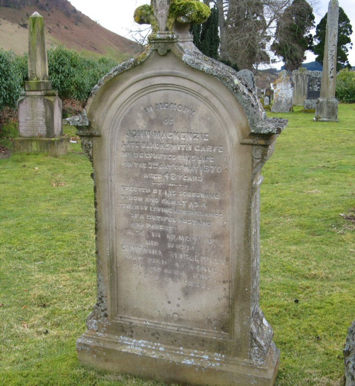 Photo of headstones/Christina MacLennan d1906 hdstn Fodderty bur grd